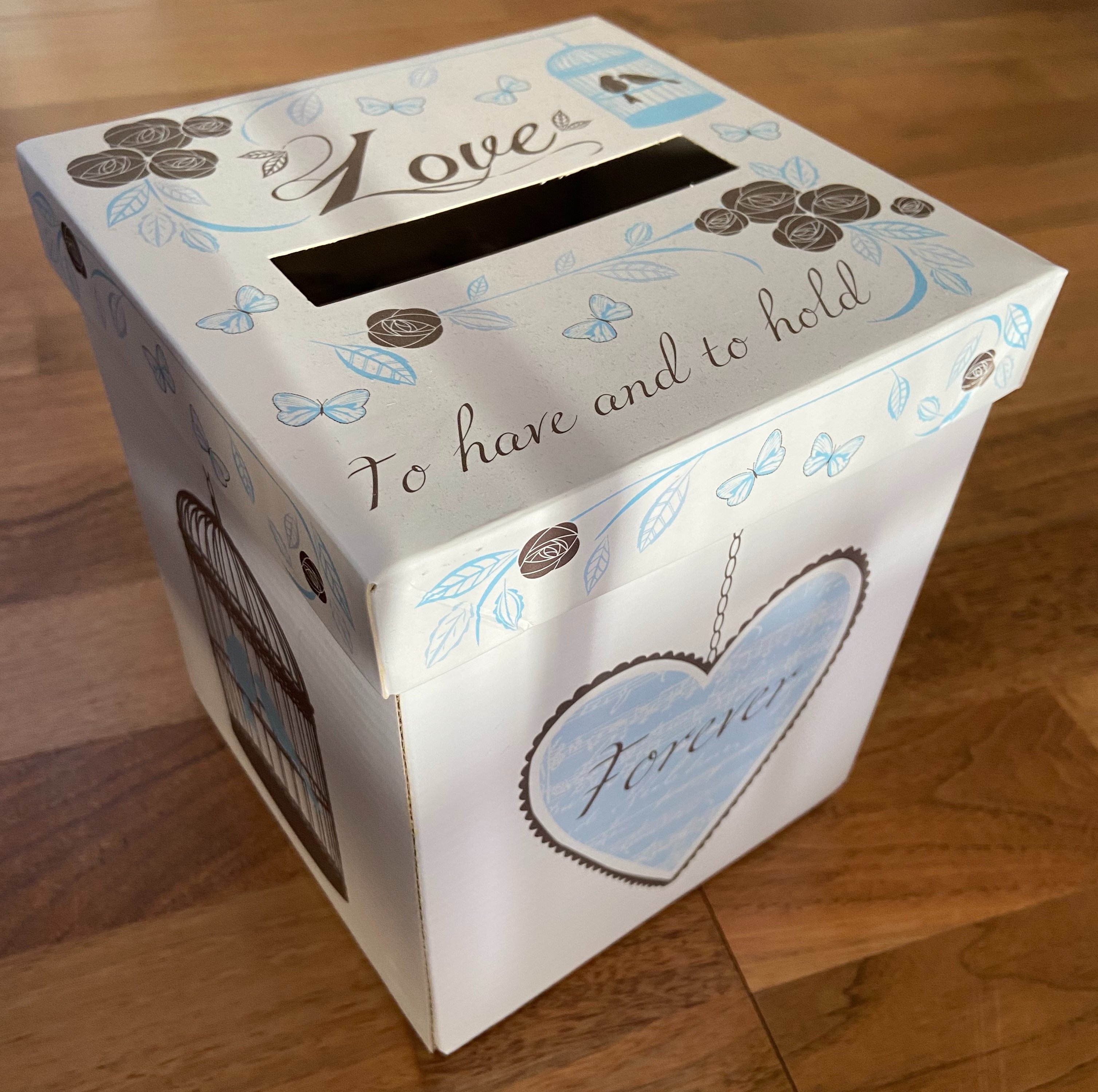 We’ll have a box at the wedding for cards and messages.