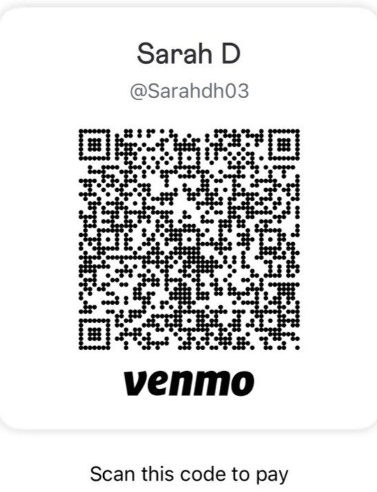 If you’d like to help us celebrate with a honeymoon contribution, you can find my Venmo attached.